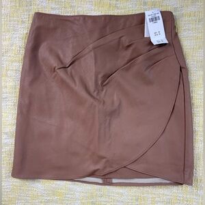 Abercrombie & Fitch Camel Faux Leather Mini Skirt